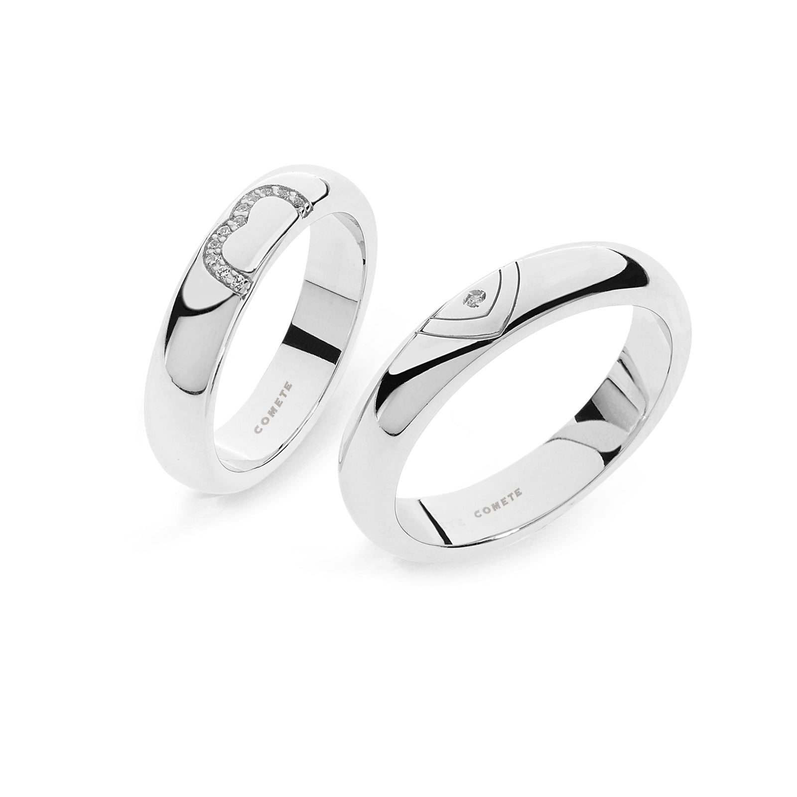 Ferma Anello Fedina Semplice Oro Bianco Fedi Semplici Mm Coppia