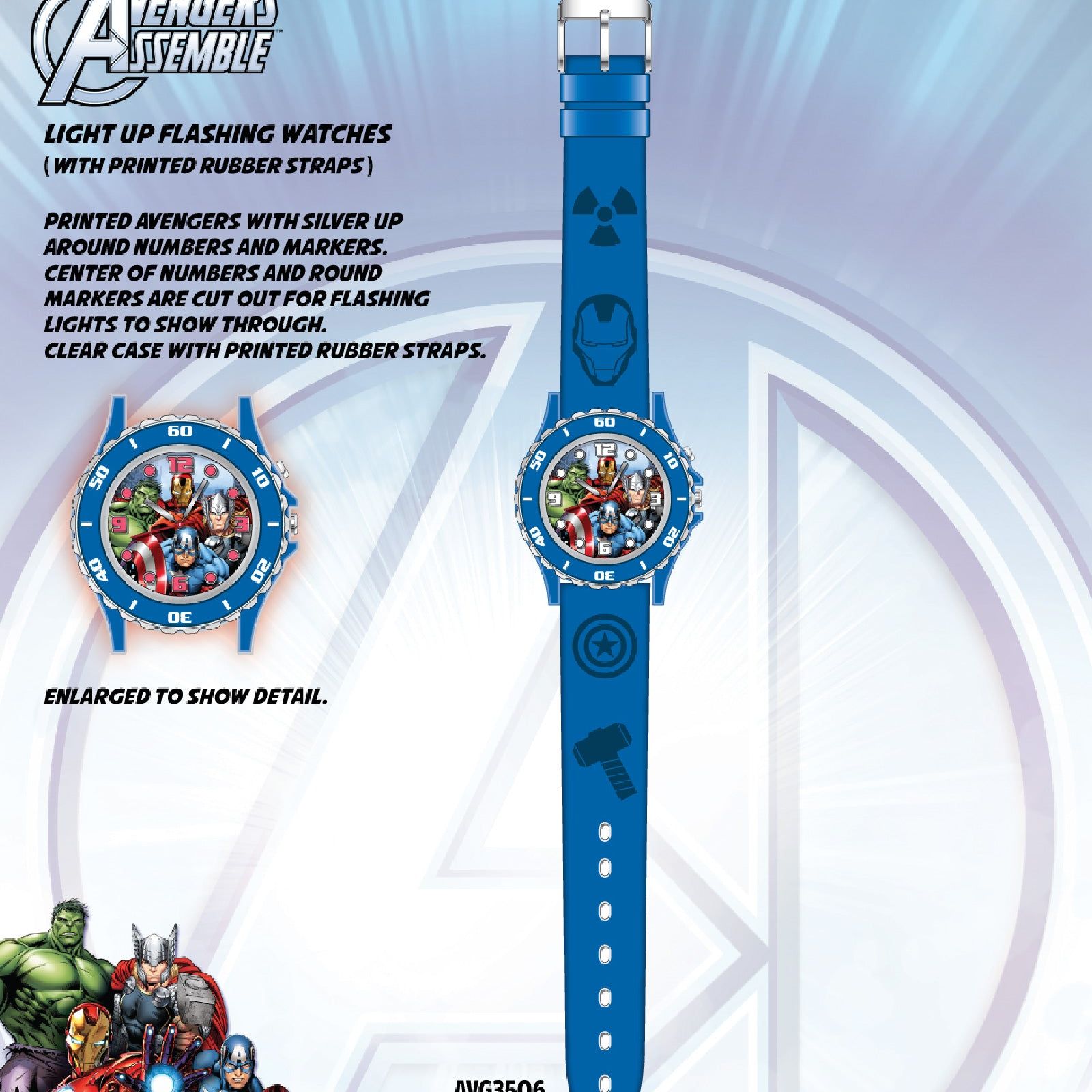 Orologio solo tempo Disney Time Teacher Avengers da bambino AVG3506-3