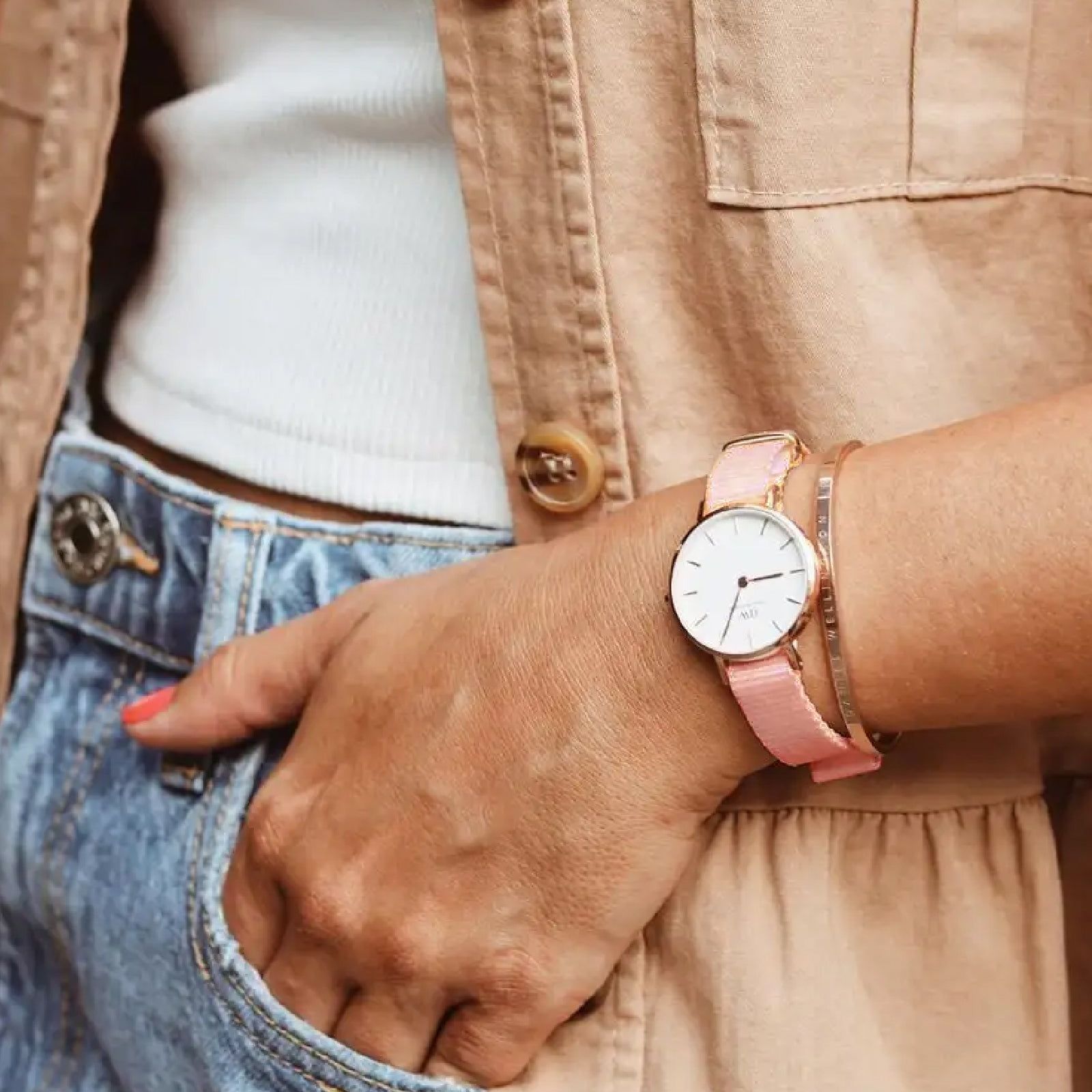 Orologio Solo tempo Daniel Wellington Petite Rosewater da donna DW00100360-1