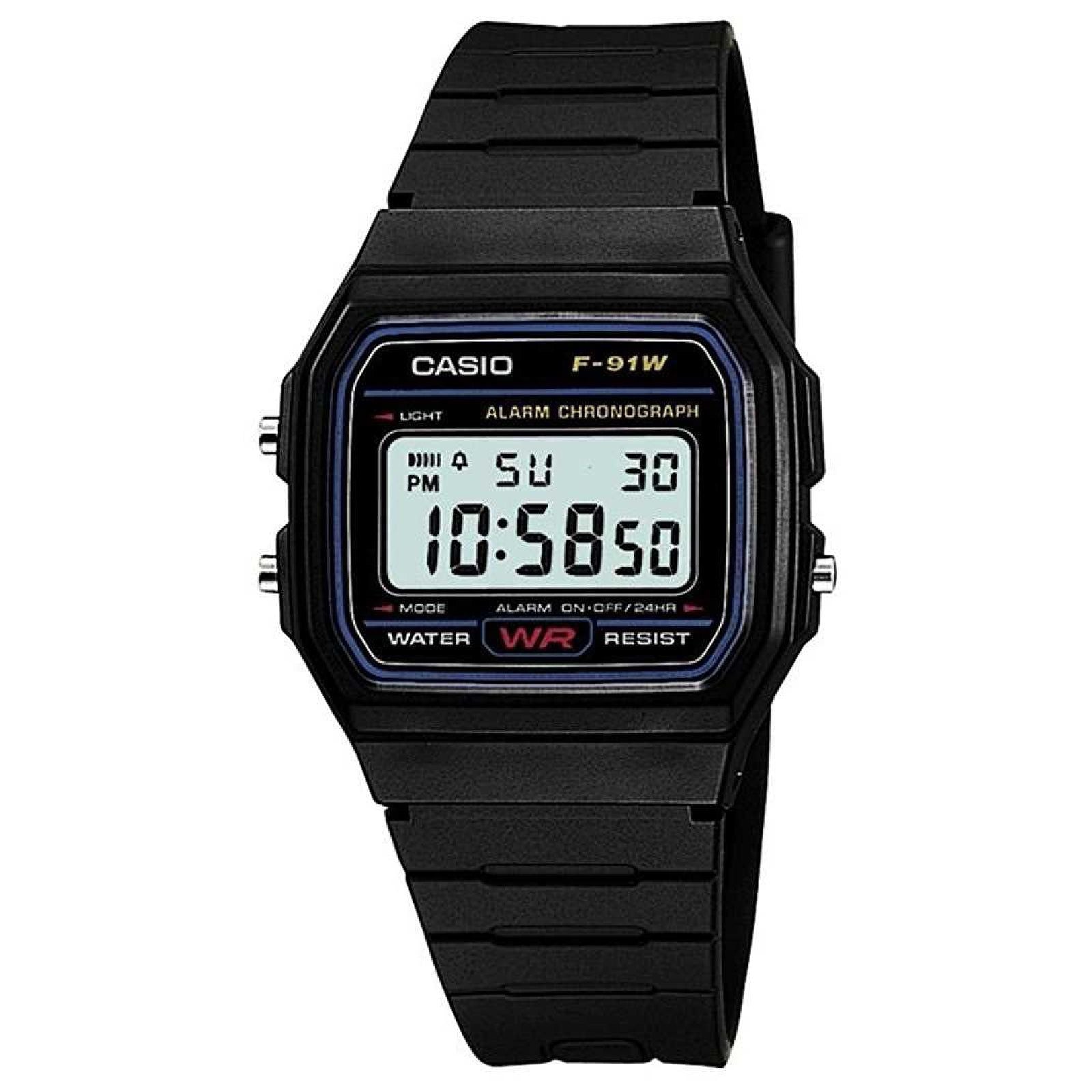 Orologio digitale e crono Casio Collection unisex F-91W-1YER-1