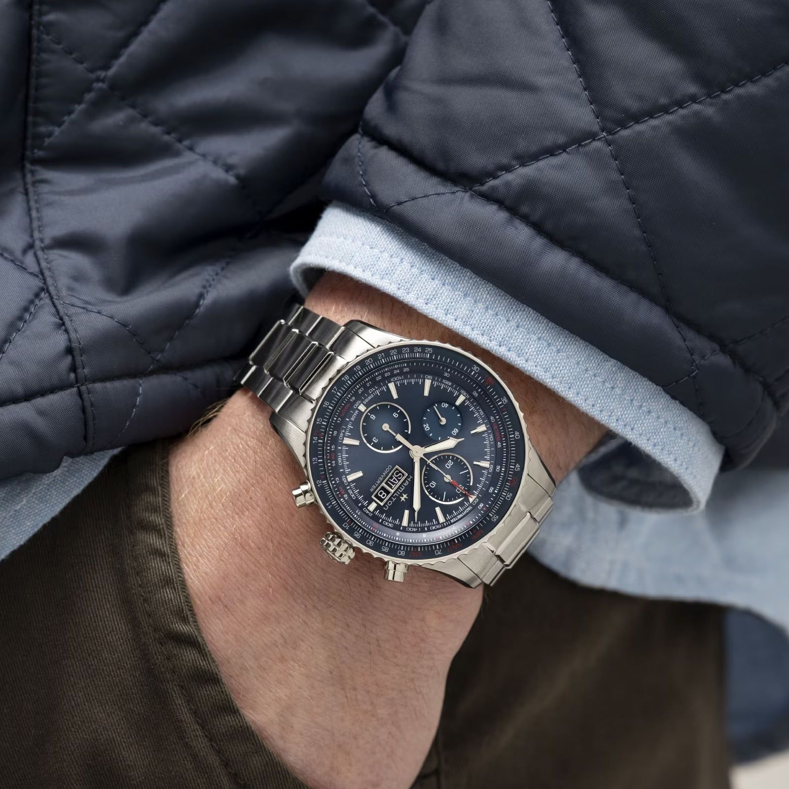 Orologio cronografo Hamilton Khaki Aviation da uomo H76746140-5