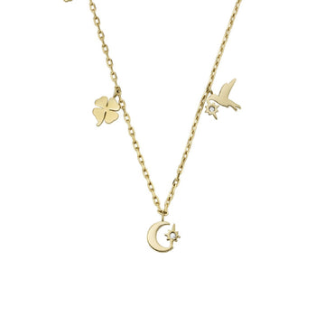 Collana Fossil Sutton Golden Icons da donna JF04120710-1