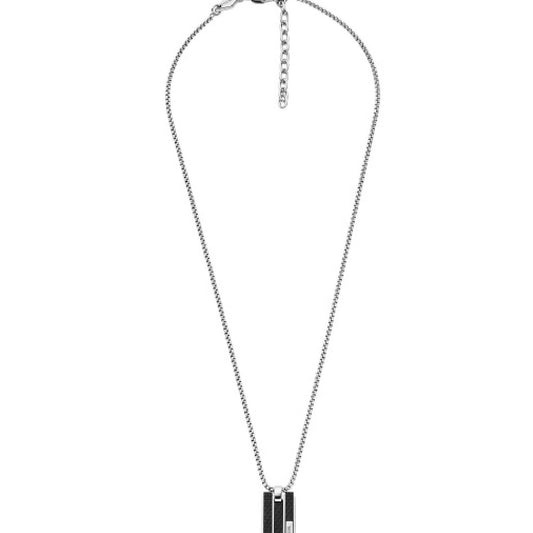 Collana Fossil Textured Plaque da uomo JF04412040-2