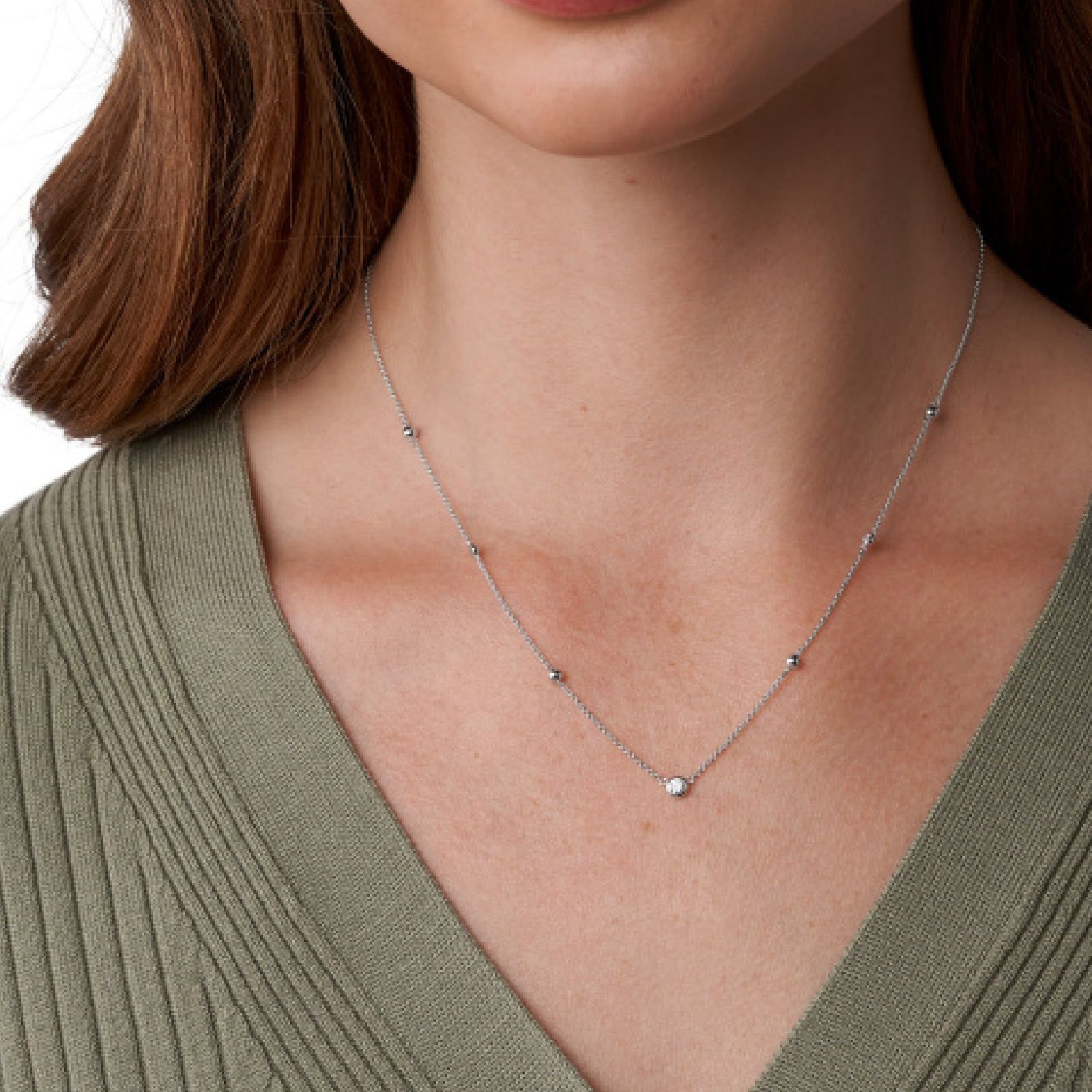 Collana Fossil Argento Sterling da donna JFS00453040-3