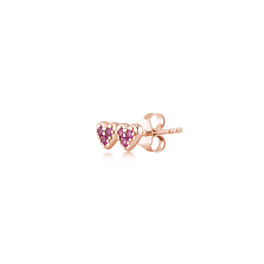 Mono orecchino Kurshuni Twin Heart da donna KA794-300RS-1