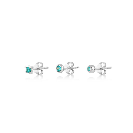 Set di orecchini Kurshuni Solitaire da donna KI206-3Y0SP-1
