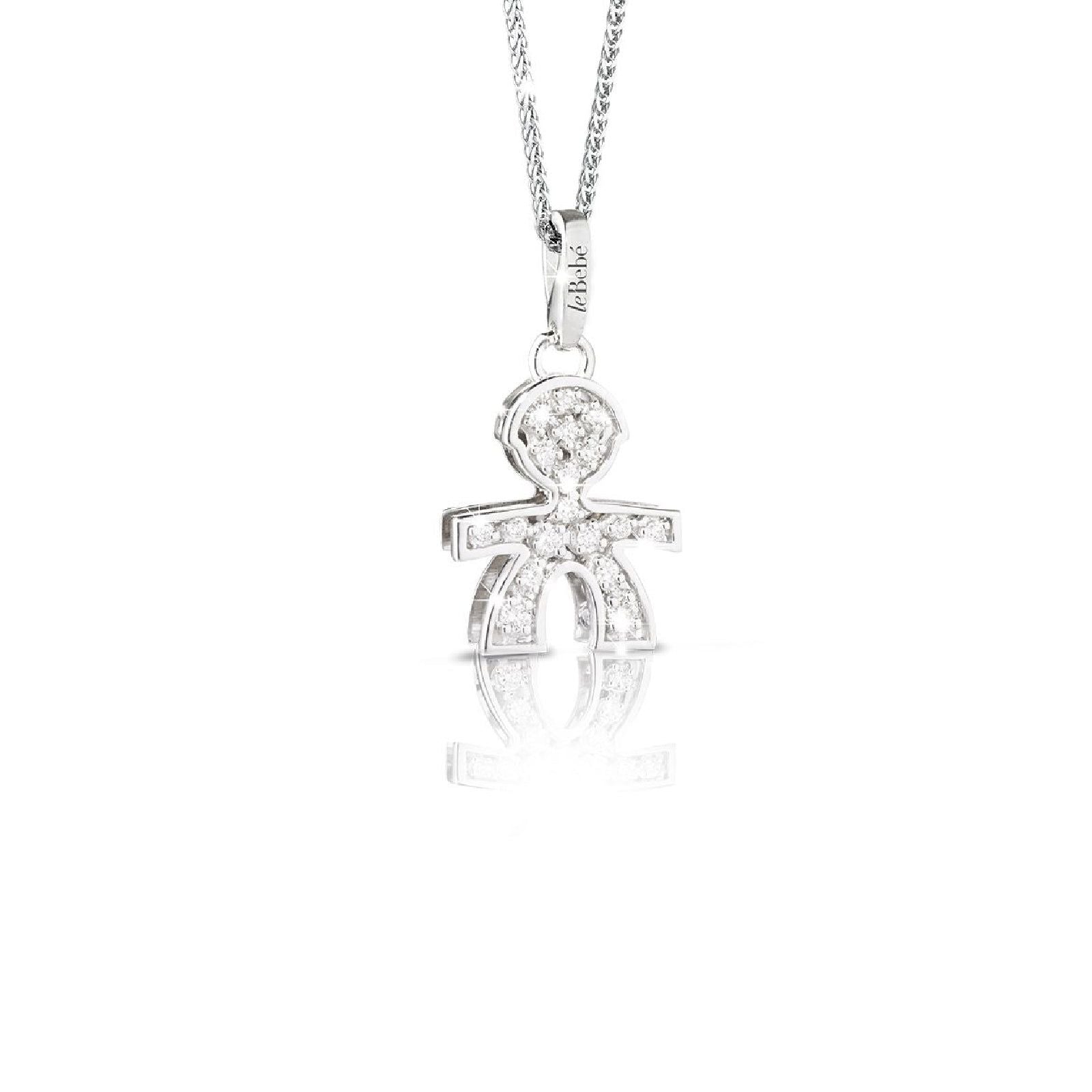 Collana leBebé I Pavè da donna in oro bianco LBB011-1