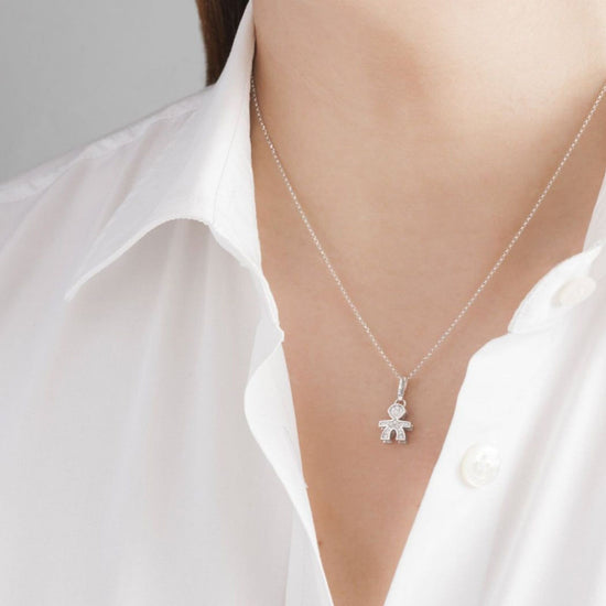 Collana leBebé I Pavè da donna in oro bianco LBB011-2