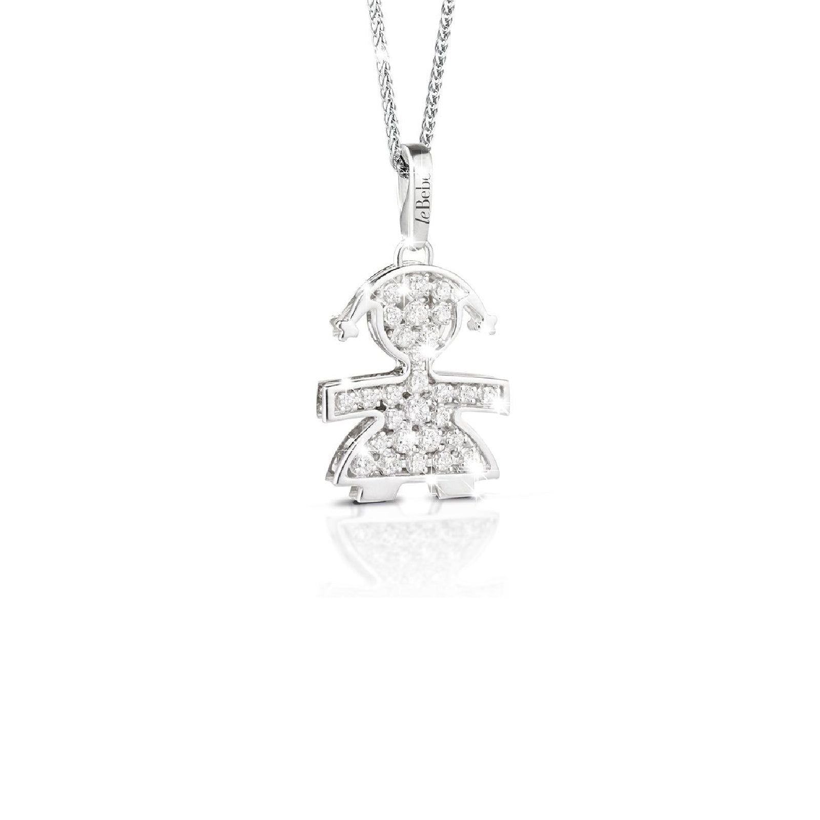 Collana leBebé I Pavè da donna in oro bianco LBB026-1