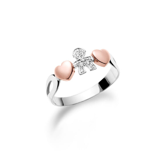Anello leBebé I Girocuore da donna in oro rosa e oro bianco LBB111-14-1