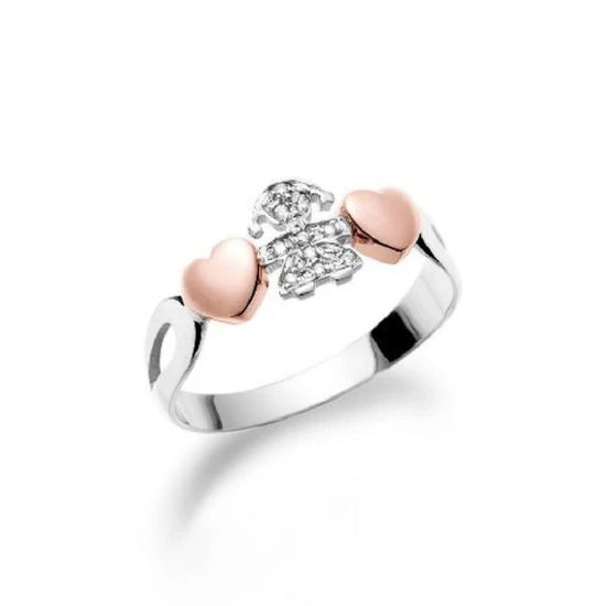 Anello leBebé I Girocuore da donna in oro bianco e oro rosa LBB112-1