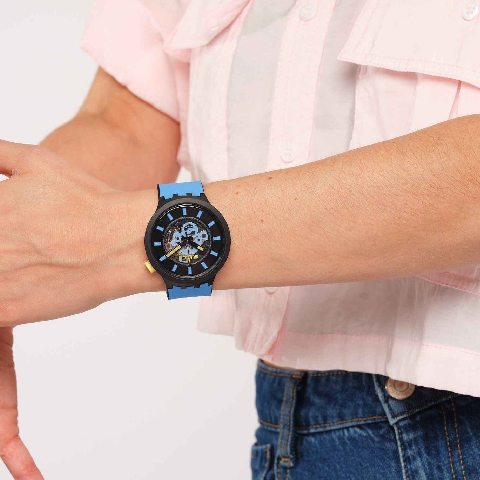 Orologio solo tempo Swatch Monthly Drops da uomo SB03B108-3