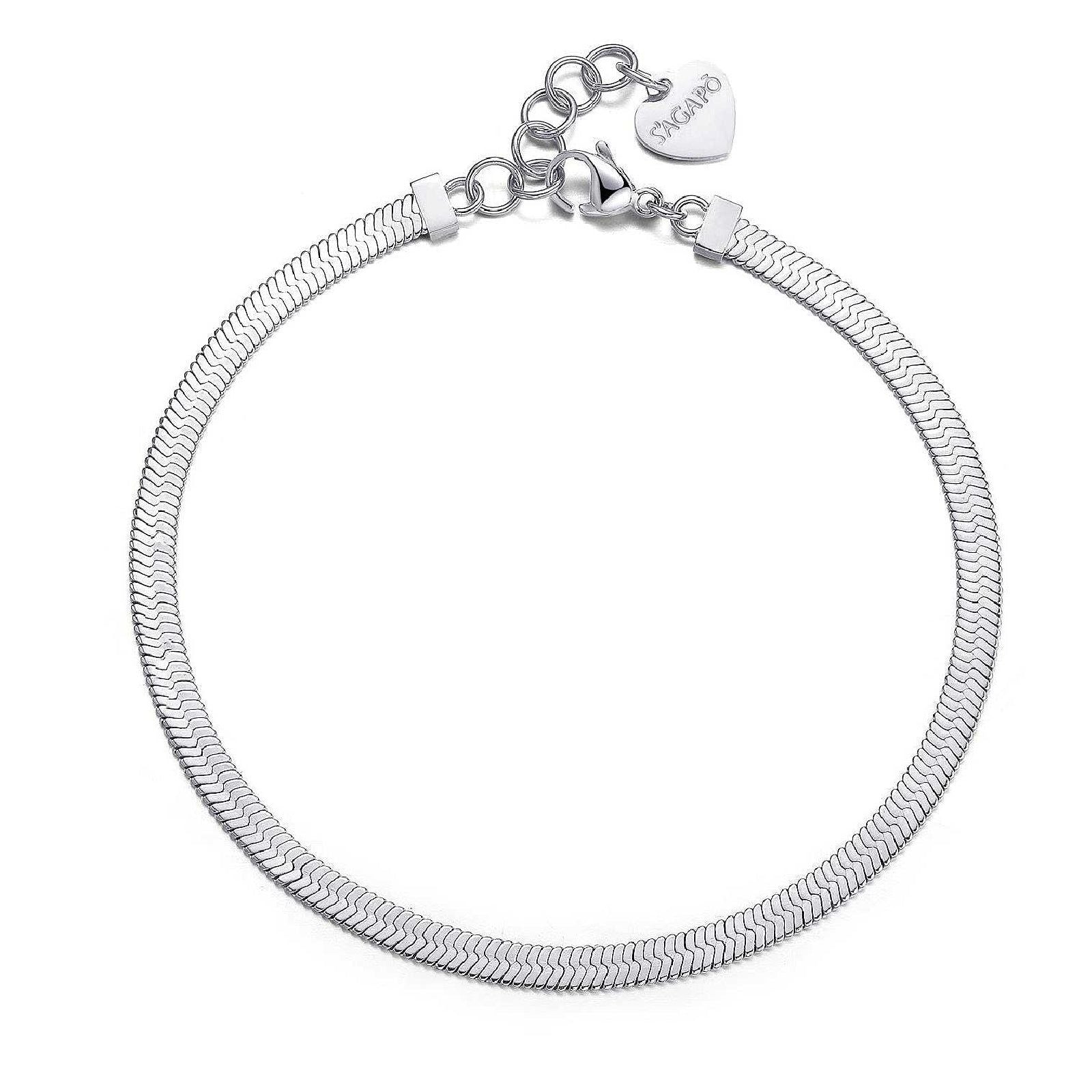 Cavigliera In Argento Sterling 925 Con Catenina Figaro - Regolabile Cavigliera In Argento Sterling 925 Con Catenina Figaro - Regolabile