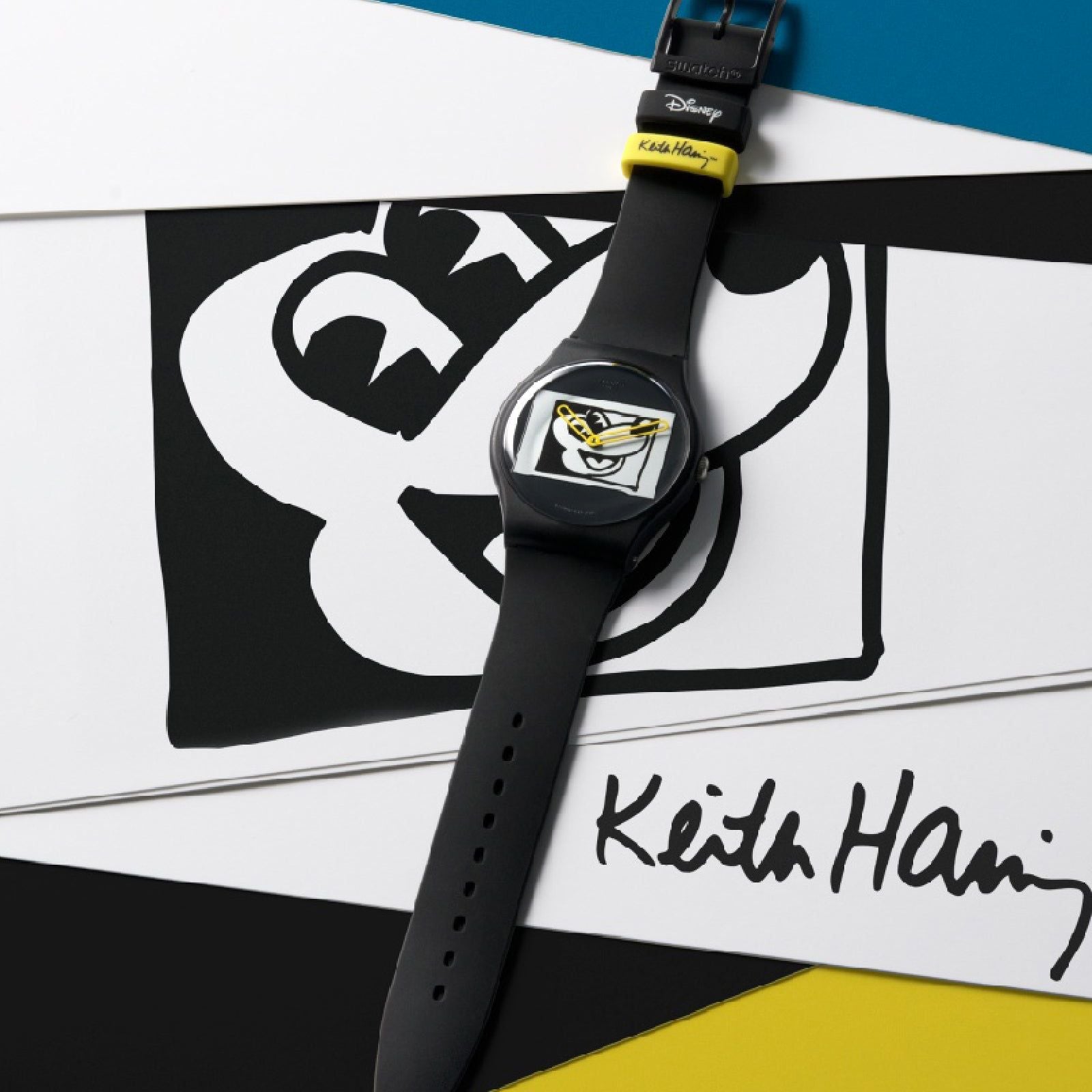 Orologio solo tempo Swatch Keith Haring da uomo SUOZ337-3
