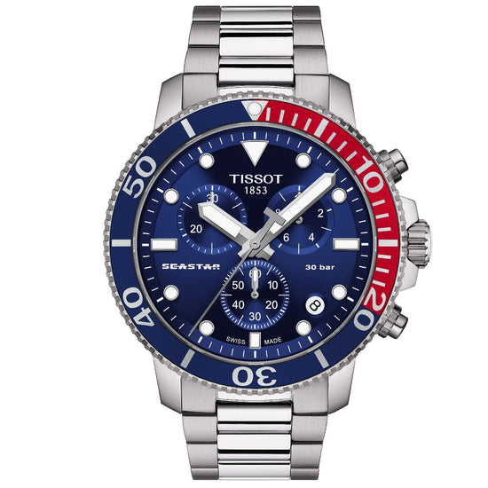 Tissot Orologio Uomo Svizzero Al Quarzo T0954171104700 – Cronografo In Acciaio, Quadrante Blu, 42mm